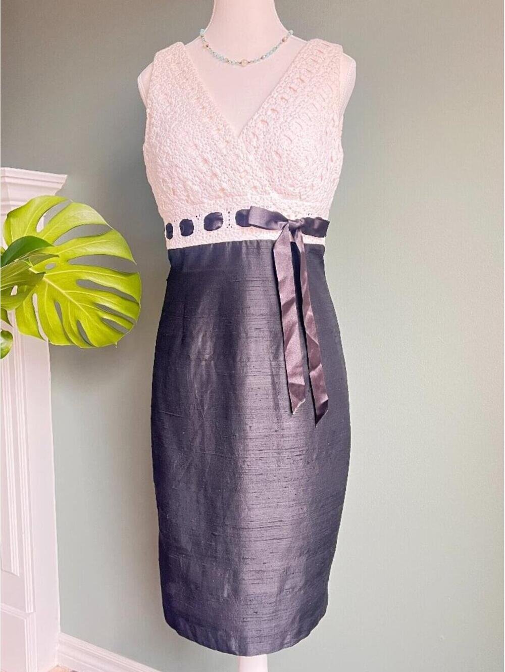 Kay Unger New York Cocktail Dress Women's Size 8 Silk and Cotton